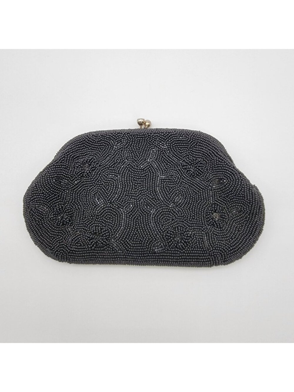 Vintage 1960s Richere Bags By Walborg Black Beaded Evening Clutch
